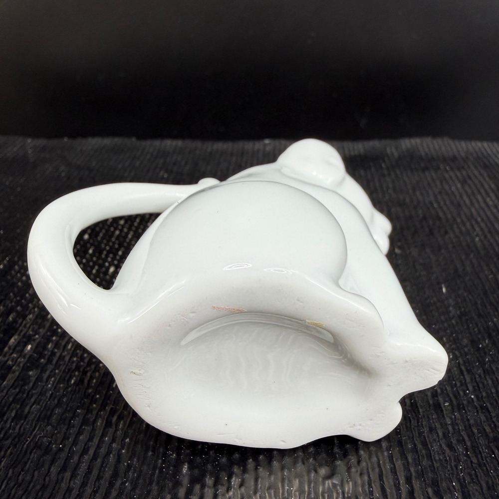 White Ceramic Dog Creamer Pitcher Vintage Puppy Figurine‎ Mini Milk Jug 3inch - Picture 7 of 9